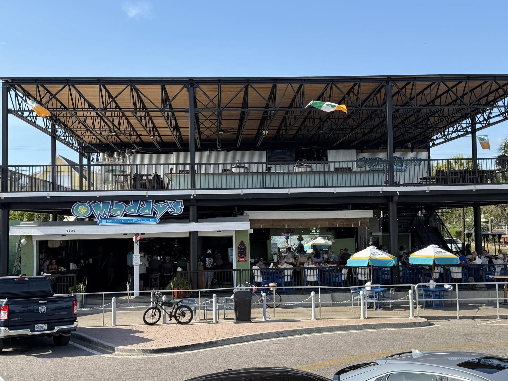 O'Maddy's two-story steel deck building on Shore Blvd in Gulfport