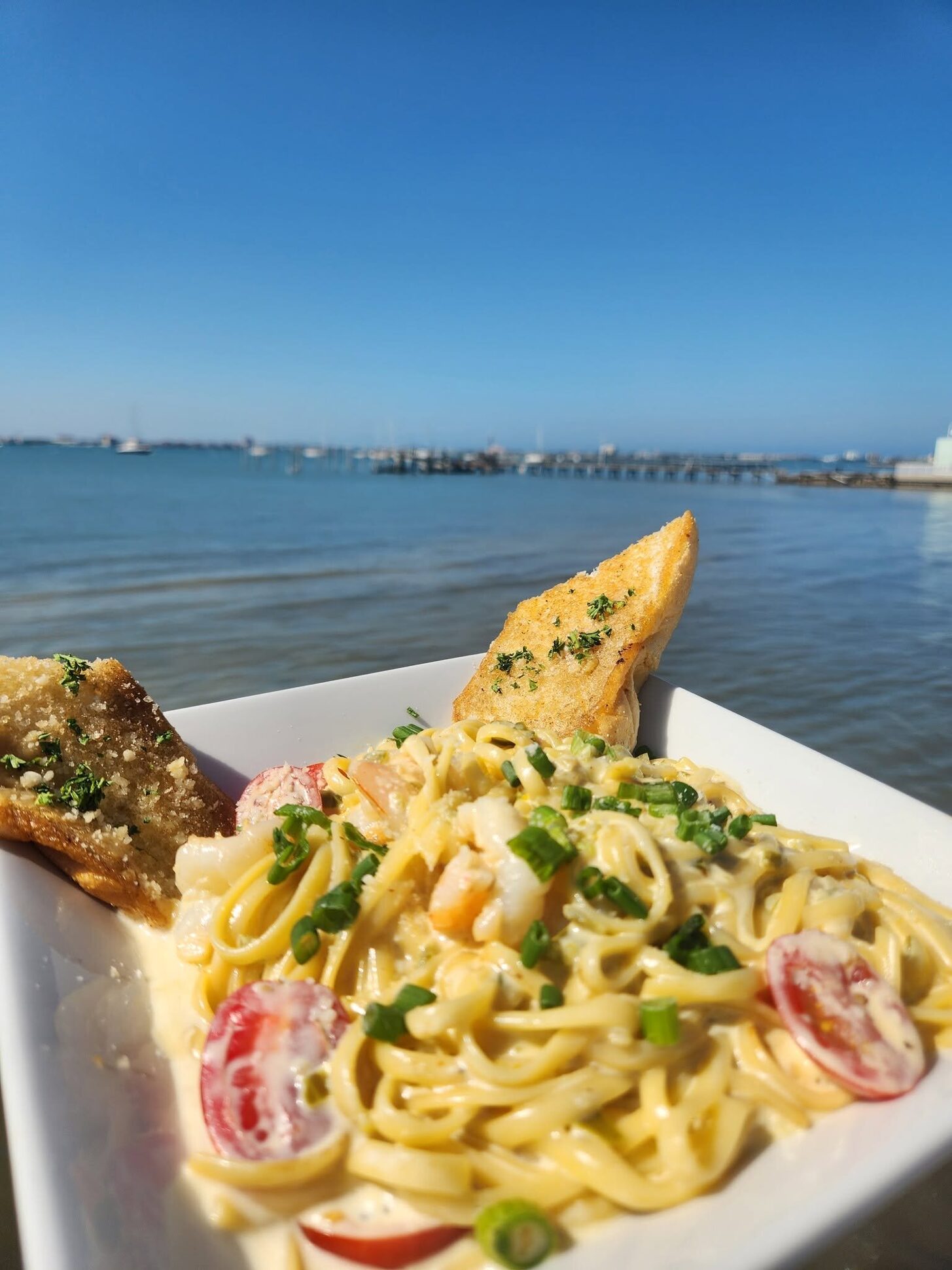 Pasta with shrimp at O'Maddy's by the water